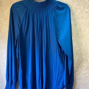 Blue Long Sleeve Blouse